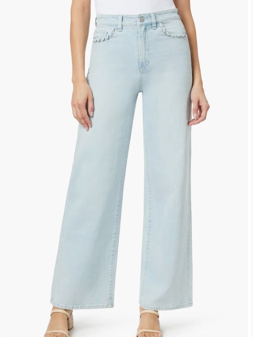 Habitual Light Wash Wide-Leg Jeans with Twisted Pocket Trim